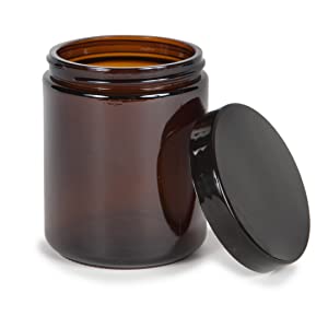 8oz Straight Side Storage Bottles Sealed Amber Glass Jars With Lids