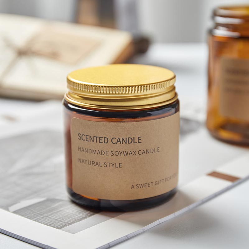 8oz Straight Side Storage Bottles Sealed Candle Container Amber Cosmetic Jar With Lid