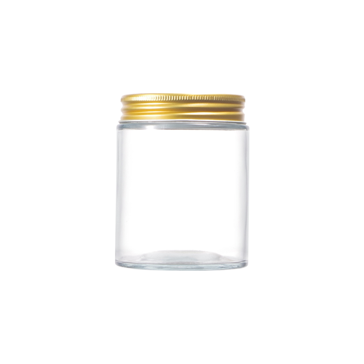 8oz Straight Side Storage Jar sealed Clear Glass Jar With Tin Cap