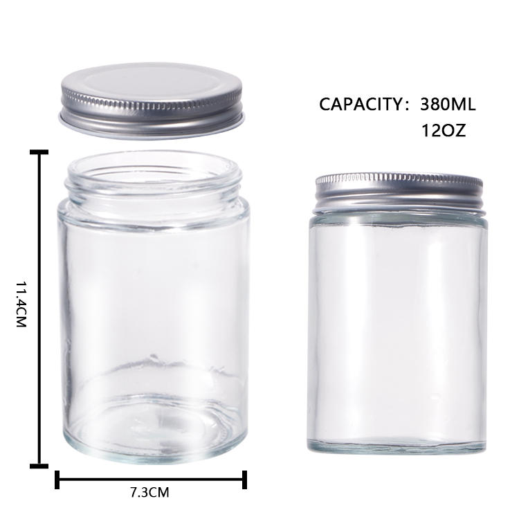 8oz Straight Side Storage Jar sealed Clear Glass Jar With Tin Cap
