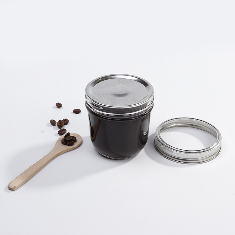 8oz Taper Glass Mason Jar with 2pcs Lid