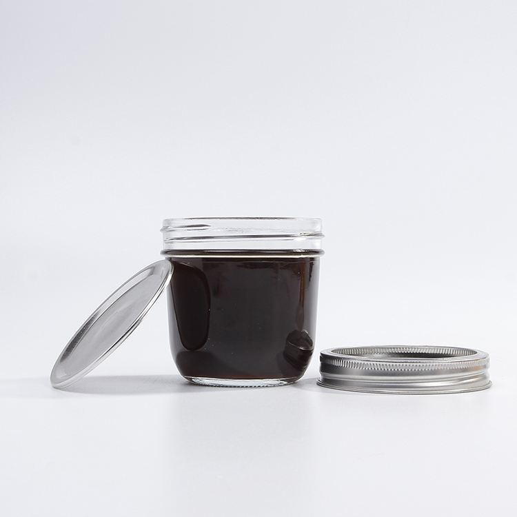 8oz Taper Glass Mason Jar with 2pcs Lid
