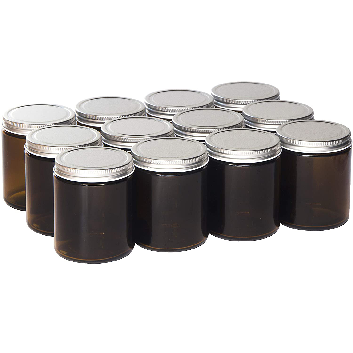 8oz White Tinplate Lids Wide Mouth Straight Sided Glass Jar for Soy Candles