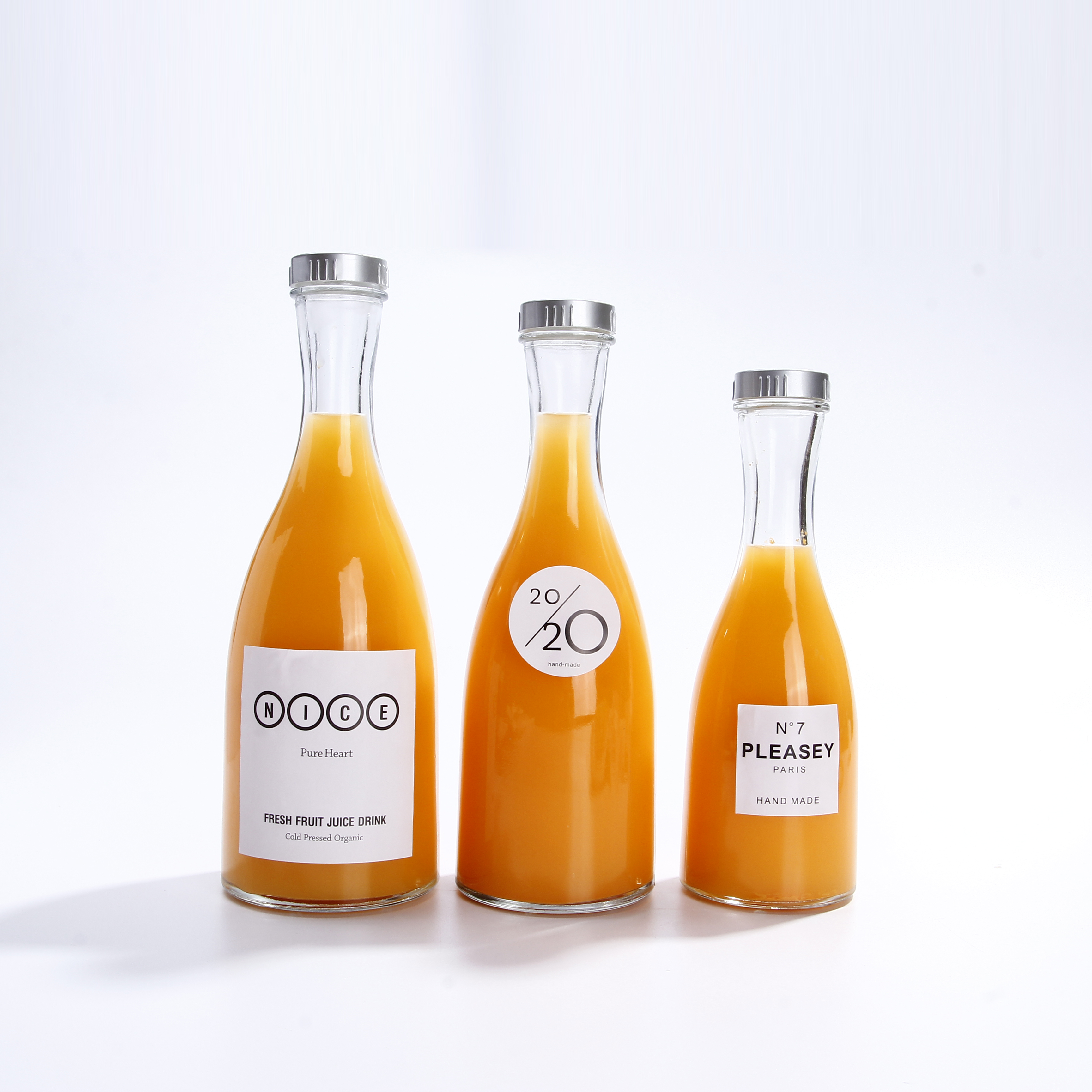 8oz Wholesale Cheap  Beverage Juice Milk Empty Glass Clear Bottle with Screw Cap
