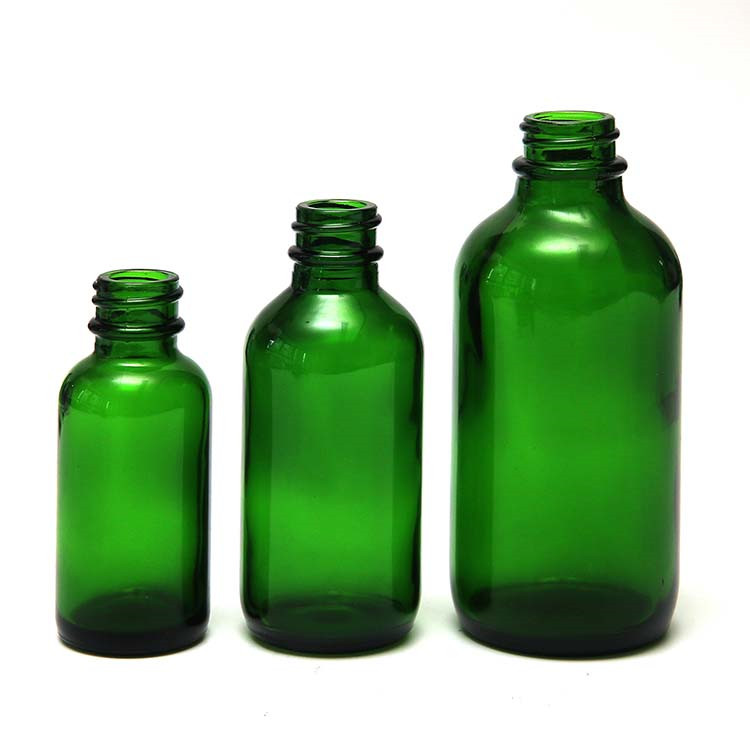 8oz amber brown boston round glass dropper child proof bottle with pump