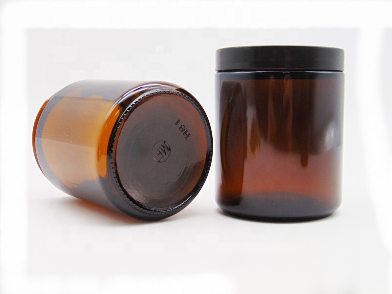 8oz candle jar Amber food glass jar 240ml food jar with lid