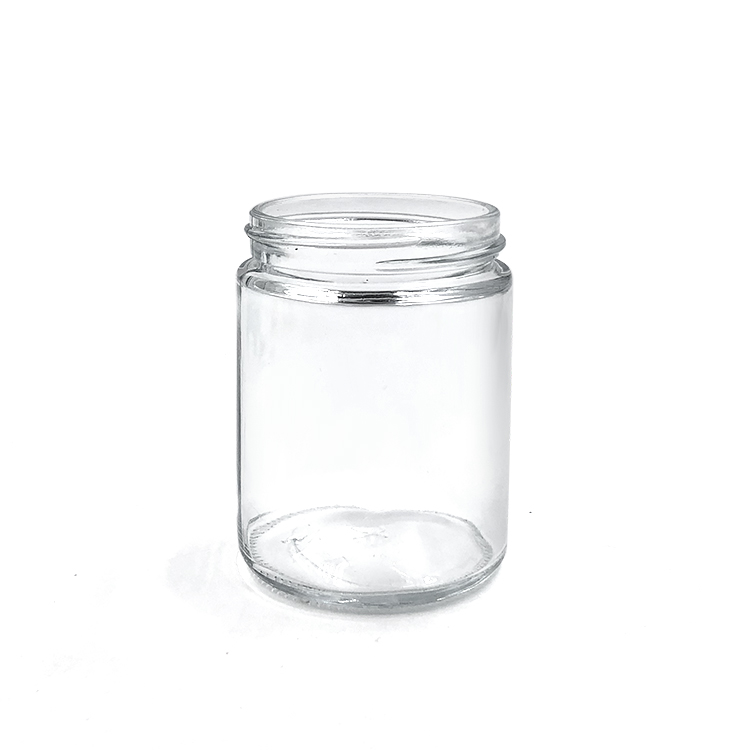 8oz clear glass cosmetic screw cap empty round jar for facial cream