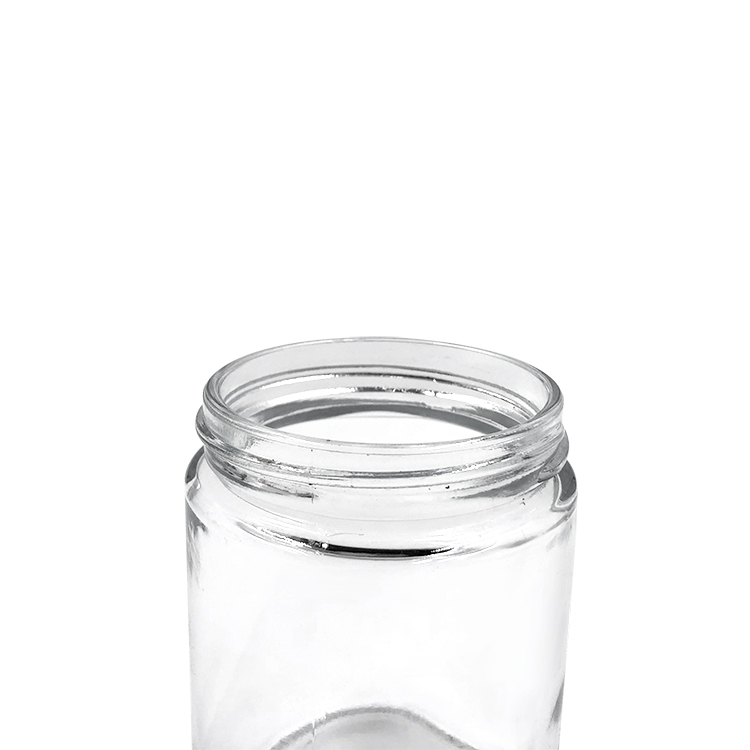 8oz clear glass cosmetic screw cap empty round jar for facial cream