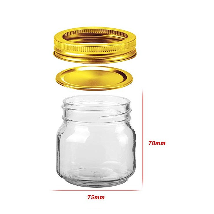 8oz empty clear mason cookie jars glass with metal lids