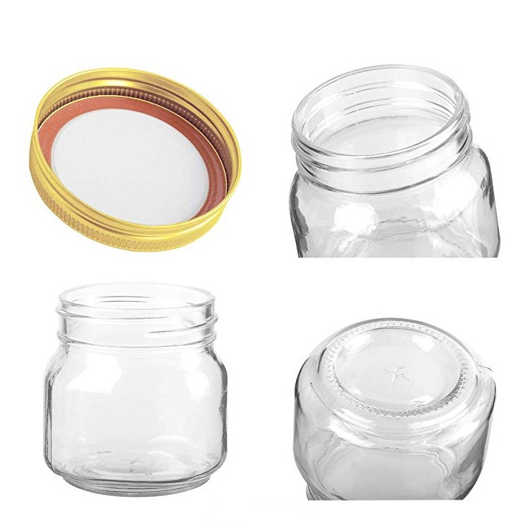 8oz empty clear mason cookie jars glass with metal lids