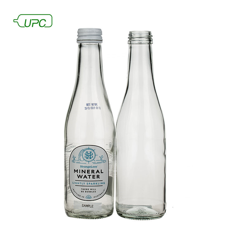 8oz empty clear soft drinking glass juice bottles