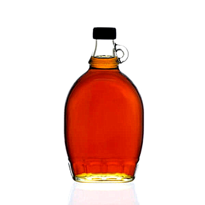 8oz empty reusable beer glass bottle clear 12 oz glass beverage wine bottle with tiny handle
