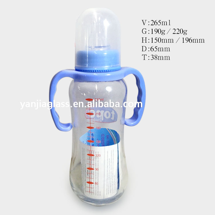 8oz glass baby feeding bottle with nipple