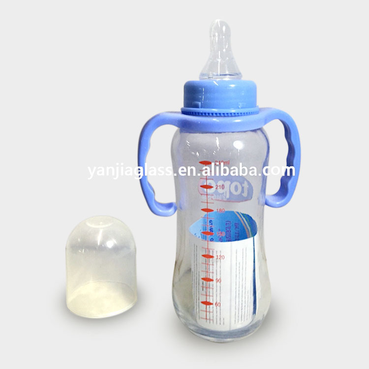 8oz glass baby feeding bottle with nipple