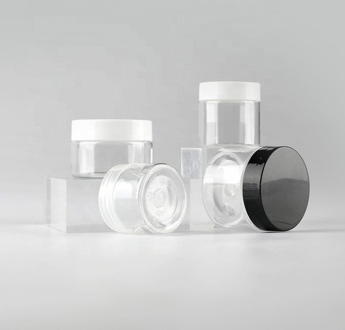 8oz plastic jars 2oz 4oz 120ml 250ml 16oz 500ml empty clear plastic jars for cosmetics with screw top lids for body scrub