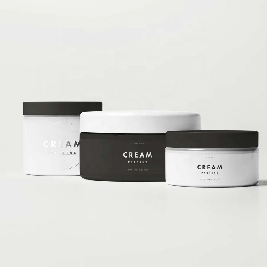 8oz plastic jars 2oz 4oz 120ml 250ml 16oz 500ml empty clear plastic jars for cosmetics with screw top lids for body scrub