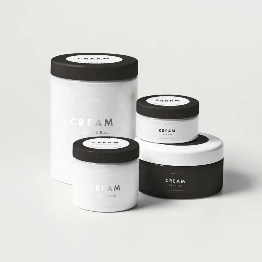 8oz plastic jars 2oz 4oz 120ml 250ml 16oz 500ml empty clear plastic jars for cosmetics with screw top lids for body scrub