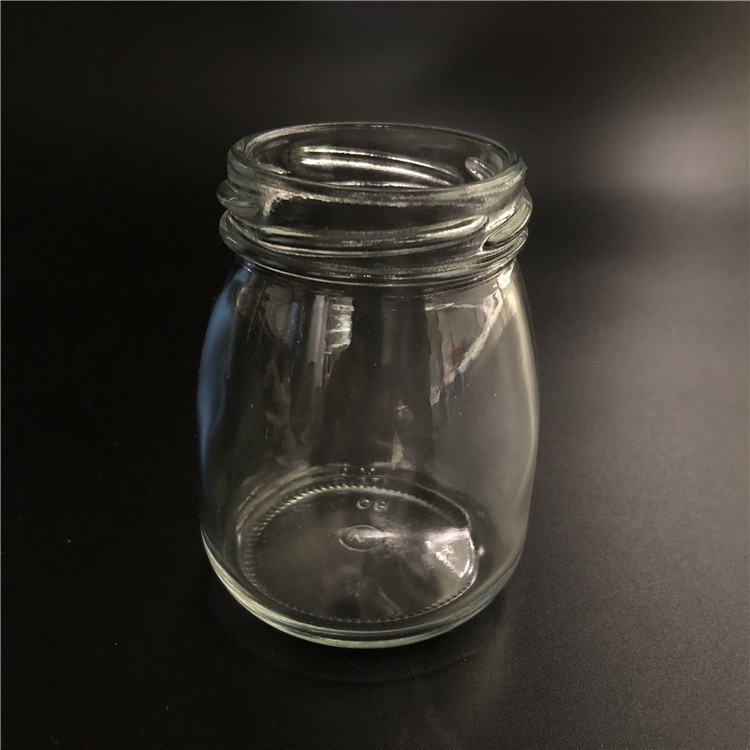 8oz round glass clear fruit jam sauce honey jar for sale