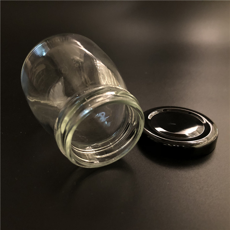 8oz round glass clear fruit jam sauce honey jar for sale