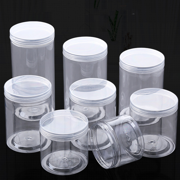 8oz transparent dry food fruit PET plastic jar with Plastic Lids