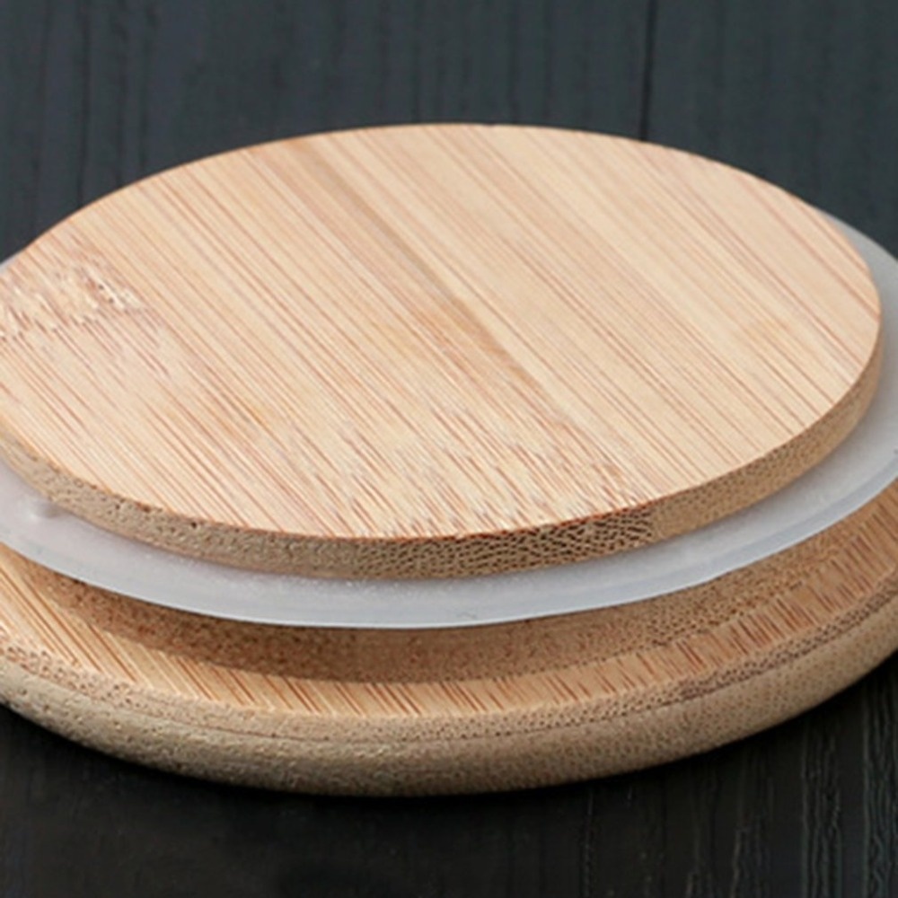9.5cm Diameter High Borosilicate Airtight Glass Storage Jars Set with Bamboo Lids