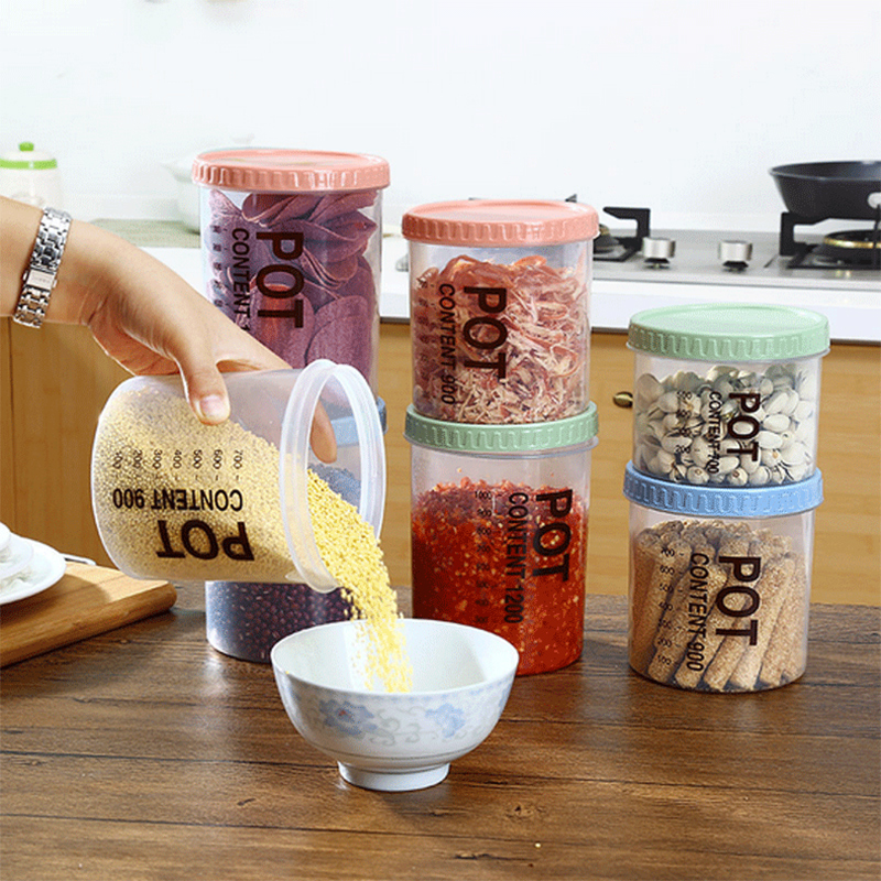 900ml Food Container Food Storage Jar Grain Sealed Storage Jar with Scale
