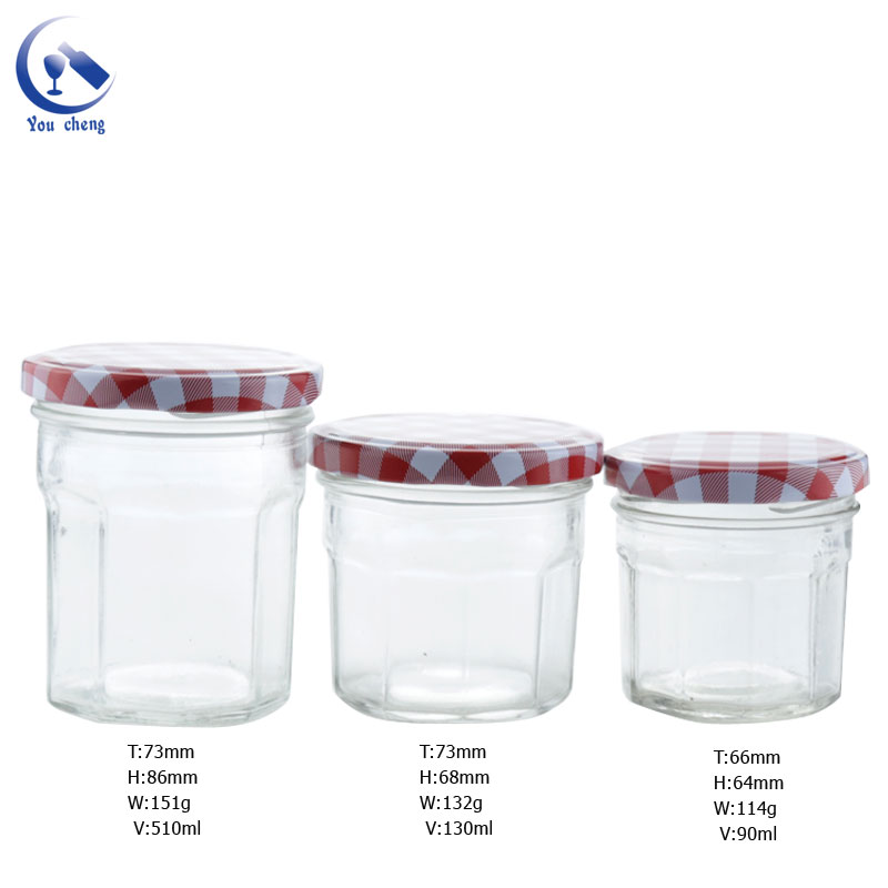 90ml 130ml 500ml Glass Jar For Jam Candy Jars With Glass Lid Honey Jar Glass