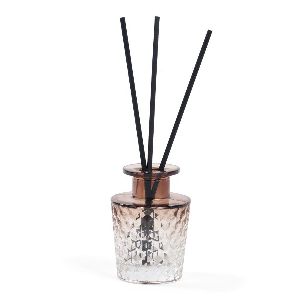90ml 150ml clear brown glass reed diffuser glass bottle with rattan sticks