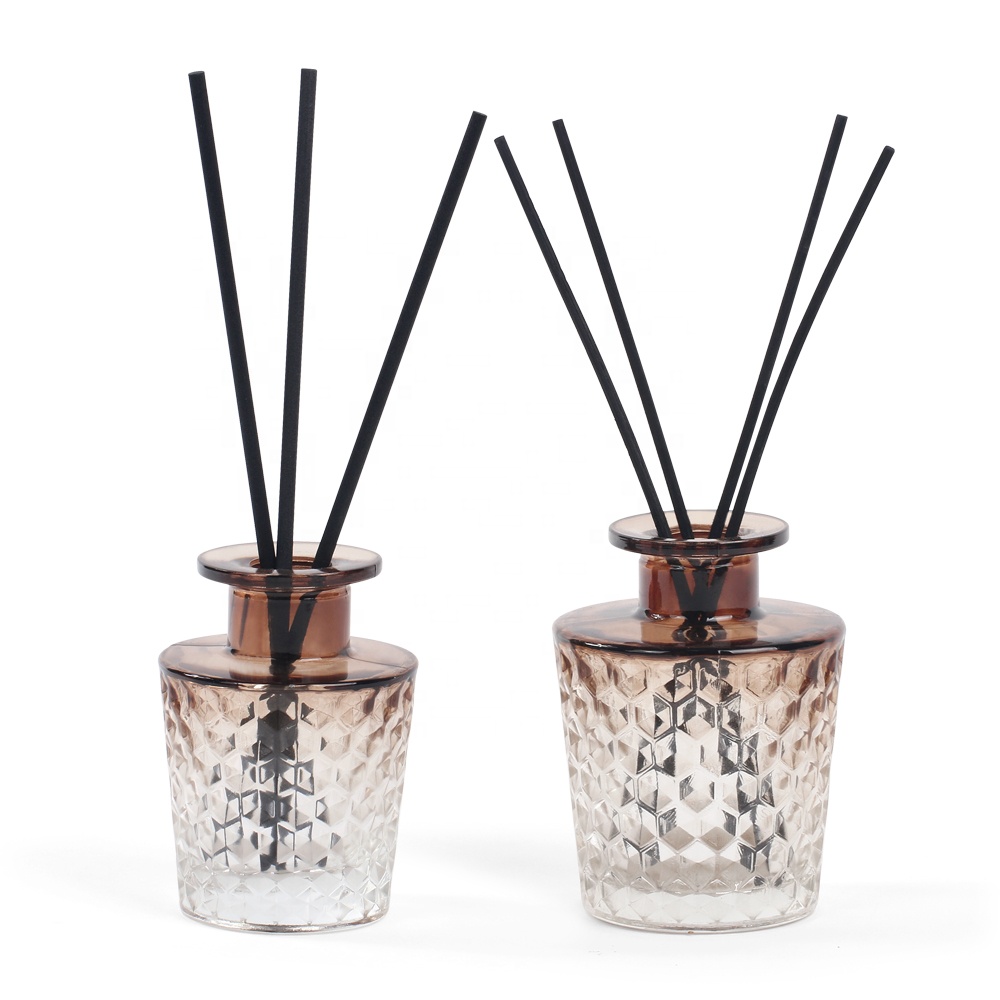90ml 150ml clear brown glass reed diffuser glass bottle with rattan sticks