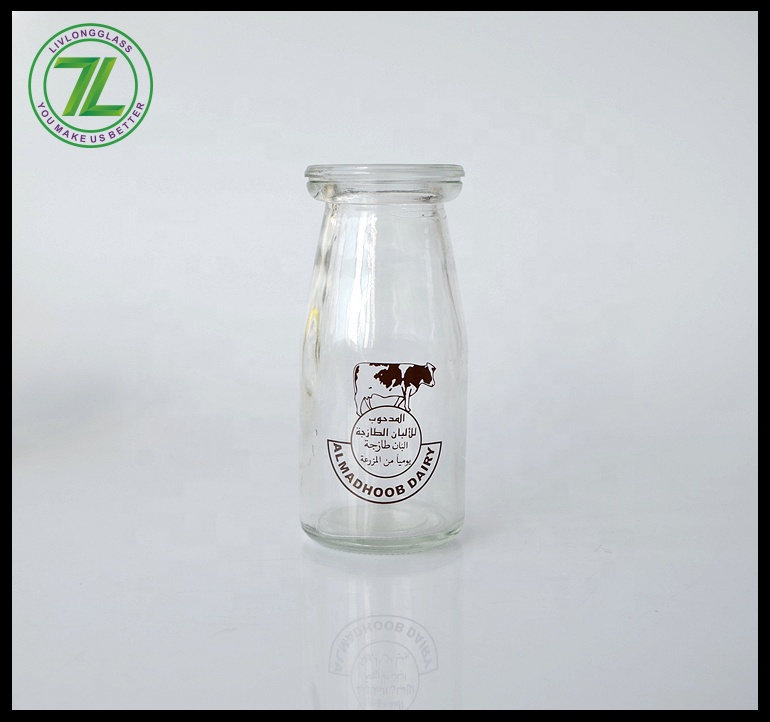 90ml 180ml clear round yogurt pudding glass jar milk for breakfast glass bottle with plastic lid 6oz 3oz