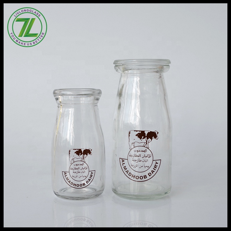 90ml 180ml clear round yogurt pudding glass jar milk for breakfast glass bottle with plastic lid 6oz 3oz