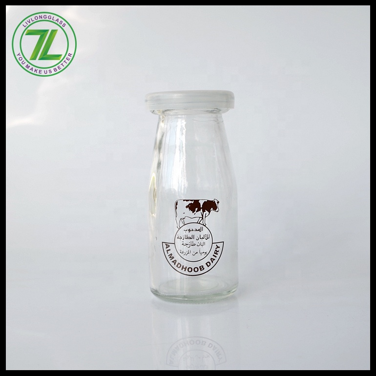 90ml 180ml clear round yogurt pudding glass jar milk for breakfast glass bottle with plastic lid 6oz 3oz