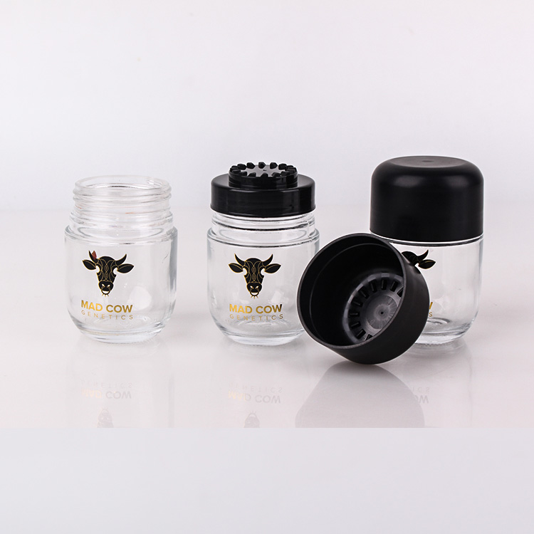 90ml Cylinder glass packaging jar with child resistant cap