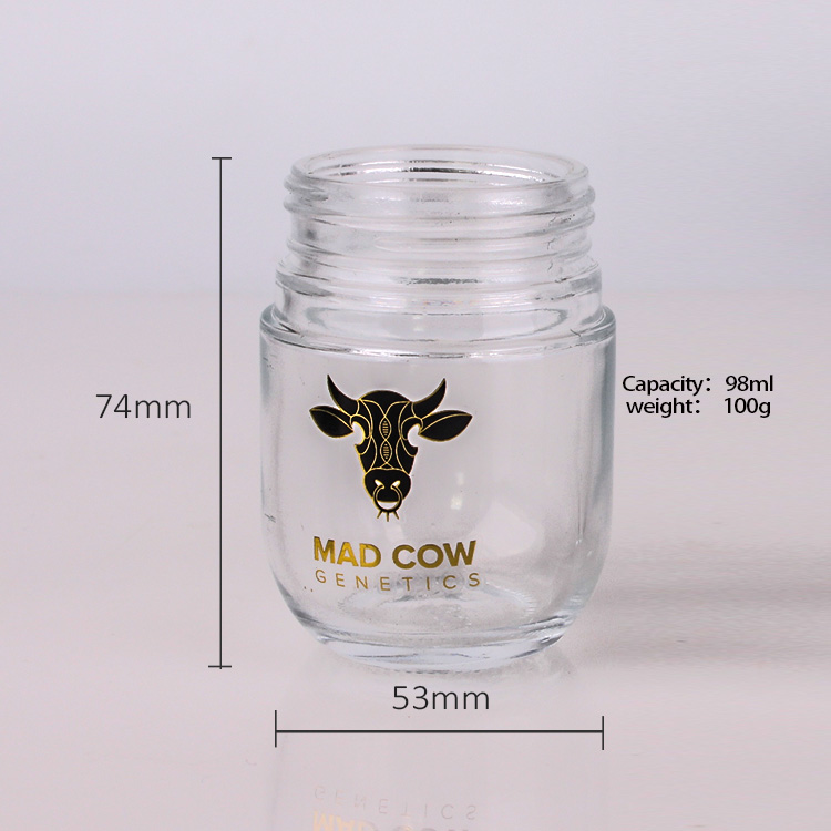 90ml Cylinder glass packaging jar with child resistant cap