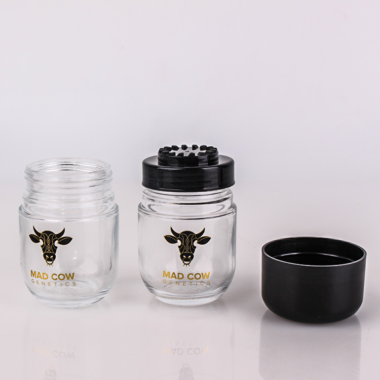 90ml Cylinder glass packaging jar with child resistant cap
