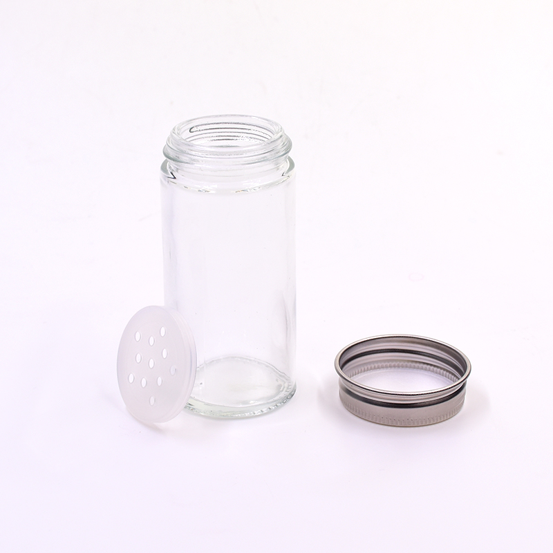90ml Factory price Coarse grind black pepper kitchen barbecue seasoning bottle clear empty spices glass bottle with plastic cap