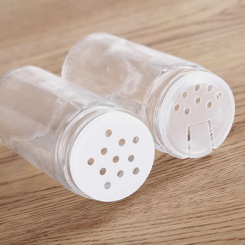 90ml Factory price Coarse grind black pepper kitchen barbecue seasoning bottle clear empty spices glass bottle with plastic cap