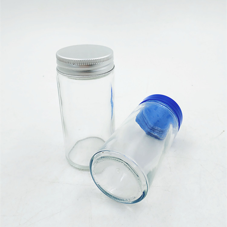 90ml Factory price Coarse grind black pepper kitchen barbecue seasoning bottle clear empty spices glass bottle with plastic cap