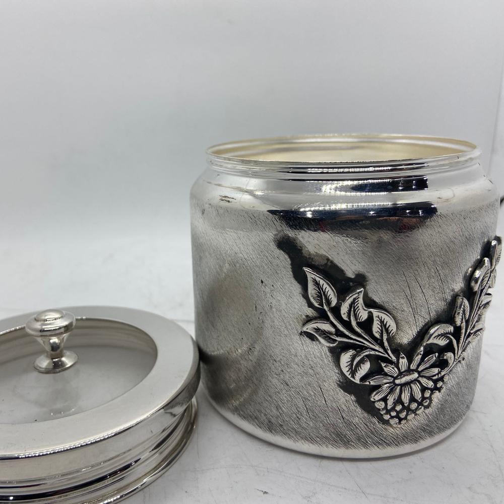 925 SIlver Storage Jars Hand Engraved Kids Cookie Jar Food Jar used for Tabletops Home decoration and Kitchen storage jars