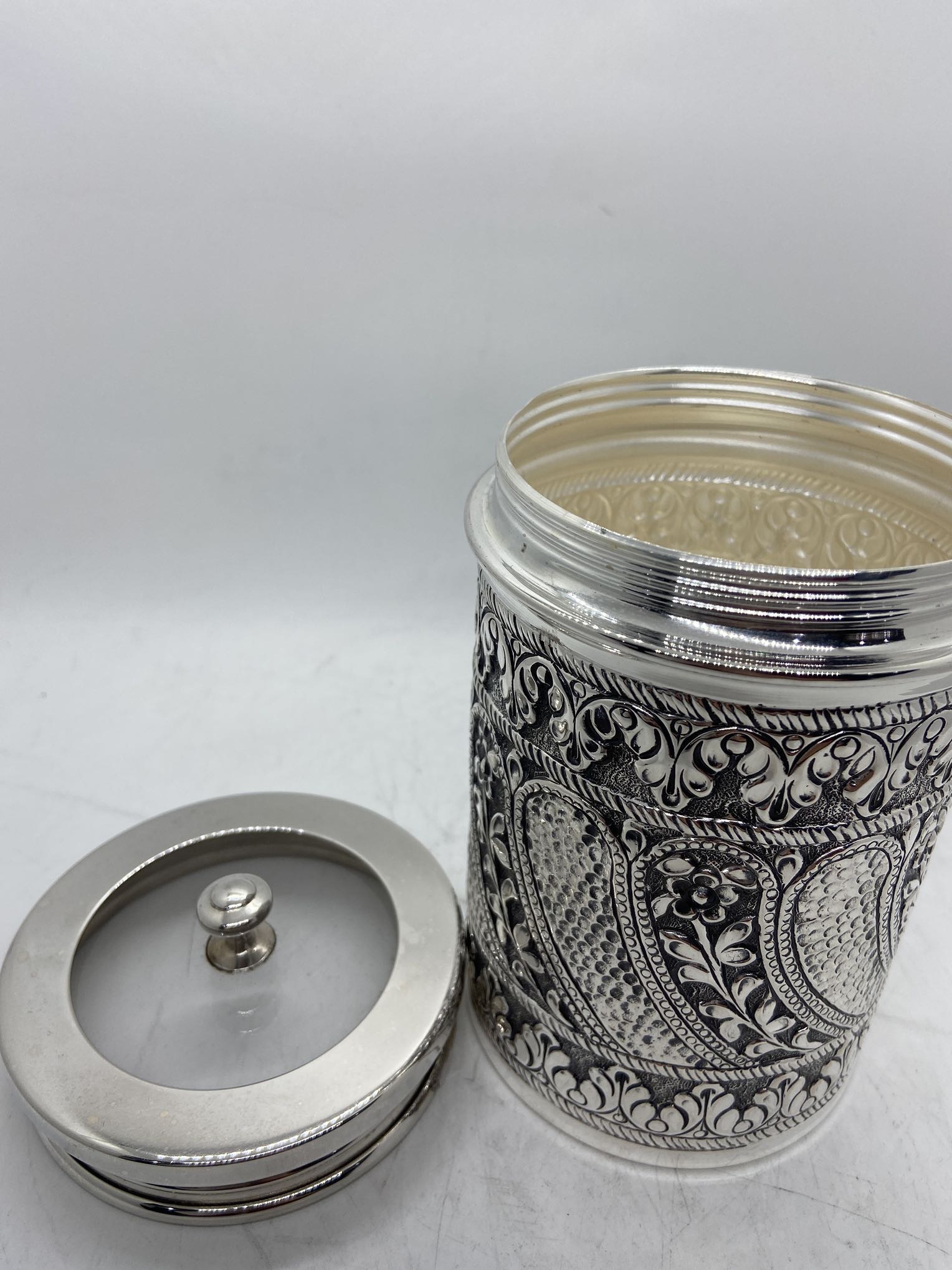 925 SIlver Storage Jars Nature Designed Kids Cookie Jar Food Jar used for Tabletops Home decoration and Kitchen storage jars