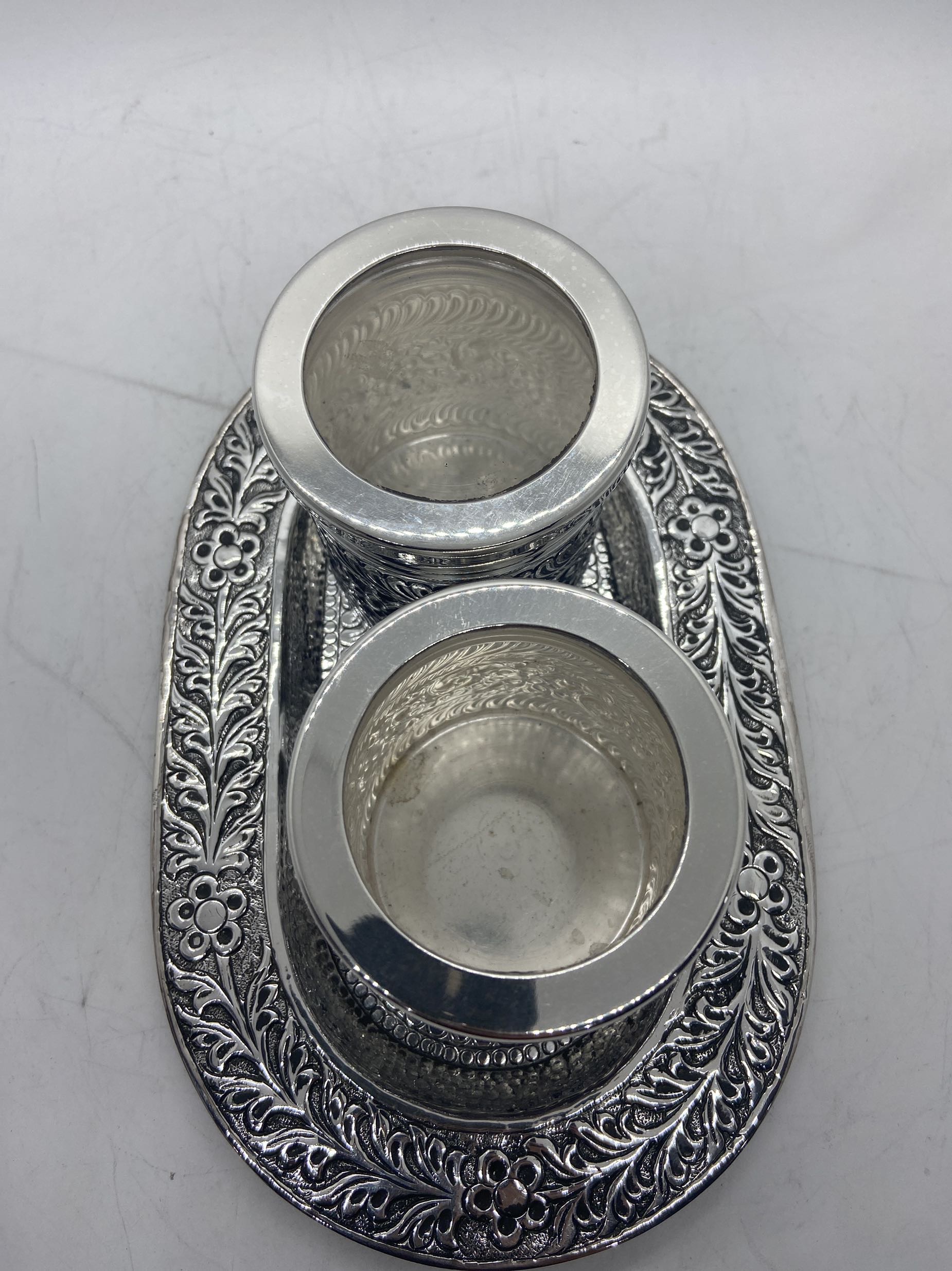 925 SIlver and Glass Storage Jars with Serving Tray Food Jar used for Tabletops Home decoration and Kitchen storage jars