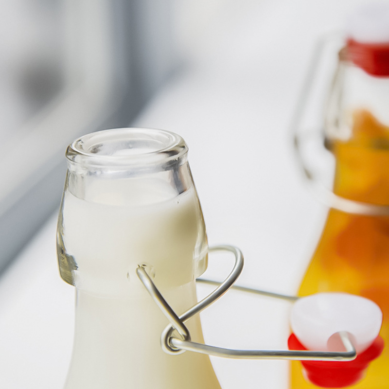 950ml 500ml 250ml Home Goods Swing Top Clear Sealed Glass Storage Bottles for Wholesale