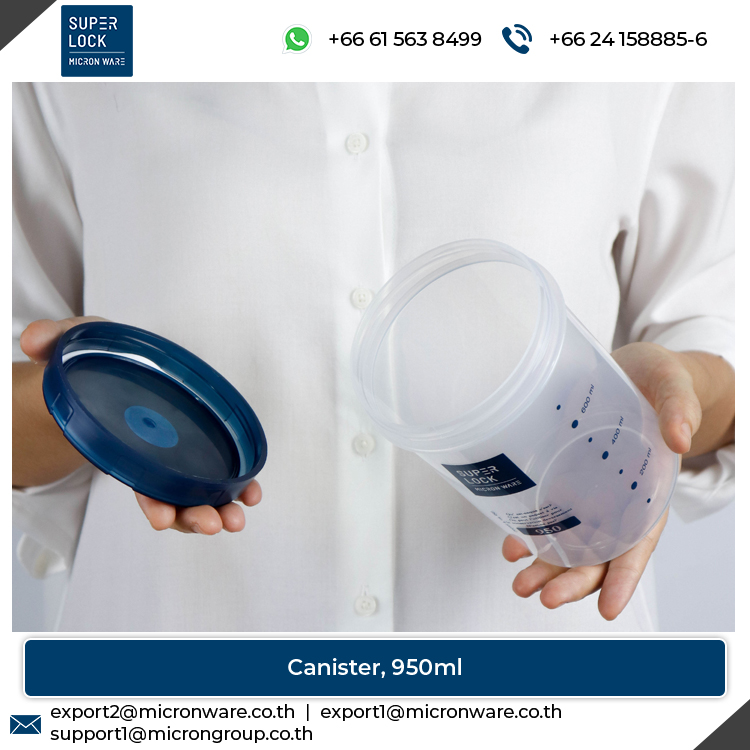 #9634 BPA Free Round Shape Dish Washer Safe Plastic Food Storage Canister 950ml