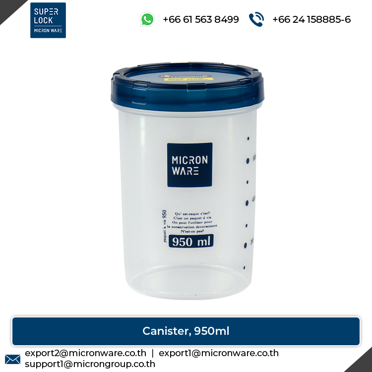 #9634 BPA Free Round Shape Dish Washer Safe Plastic Food Storage Canister 950ml