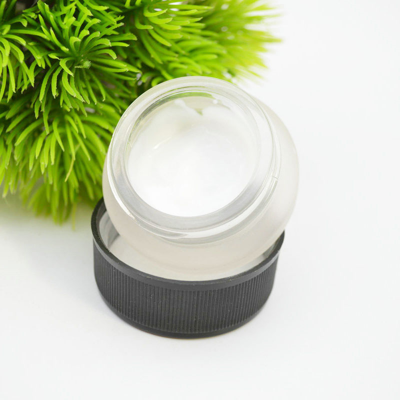 9ML high quality frosted Glass Cosmetic Jars with child resistant resistant CBD Screw Cap