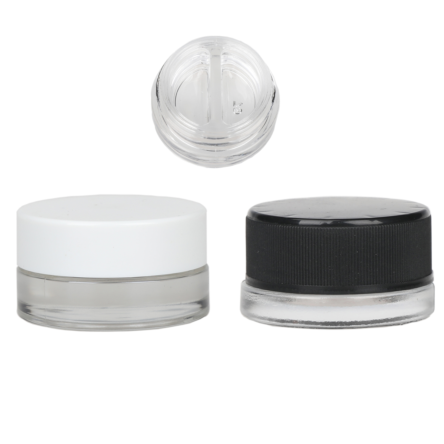 9ml 0.3oz clear glass round jar for medical skincare cream CBD dab wax concentrate jars without screw child proof CR cap