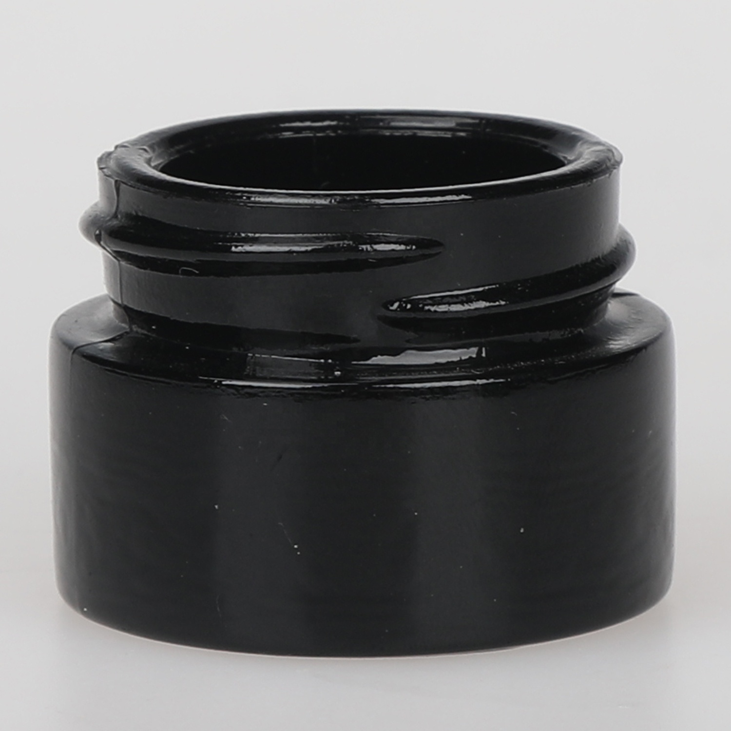 9ml 0.3oz shoulderless CRC black glass round squared medical cream CBD neckless weed concentrate jar without child proof cap