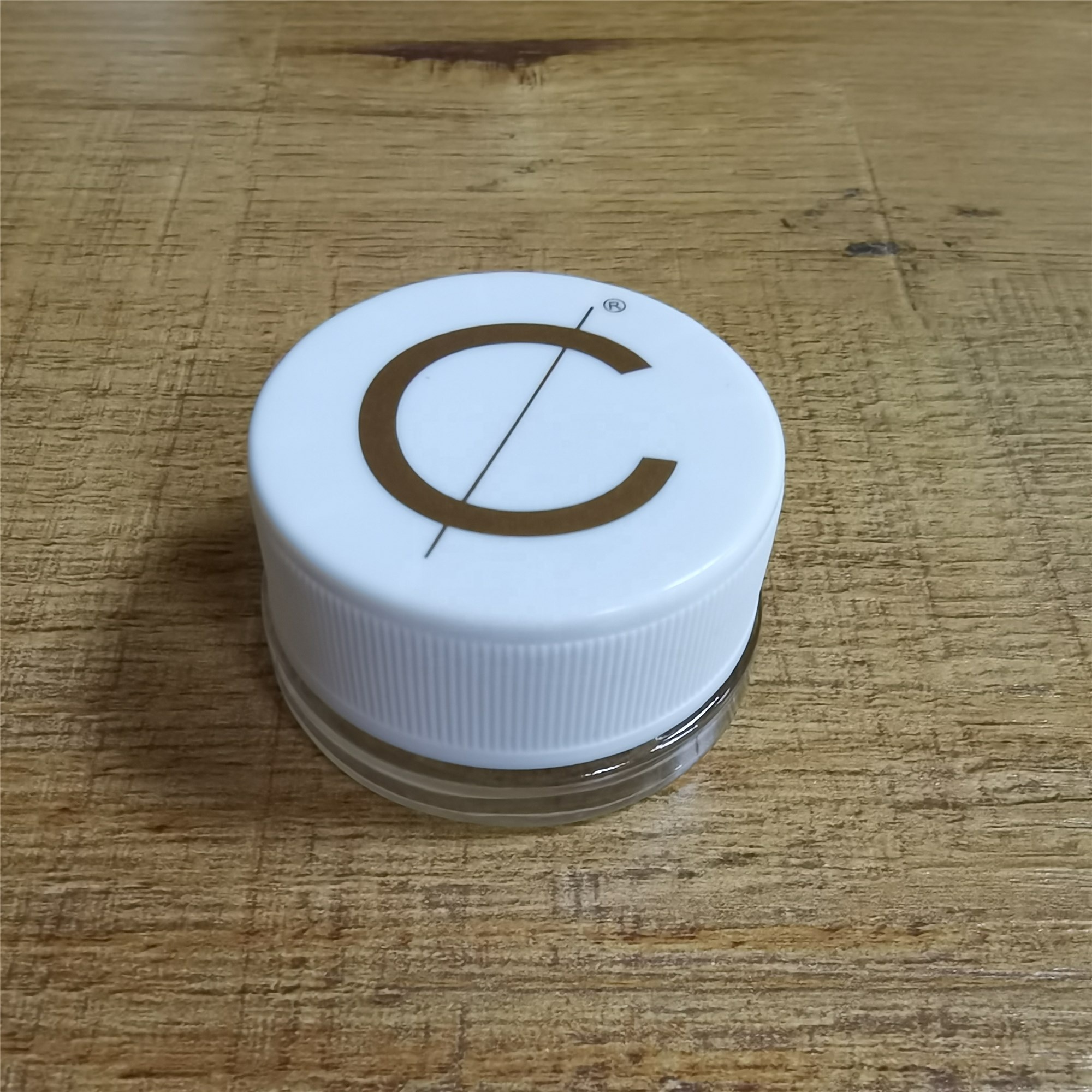 9ml Child Proof Concentrate Glass Jar Clear Jar White LIds Gold Foil Printing On Lid