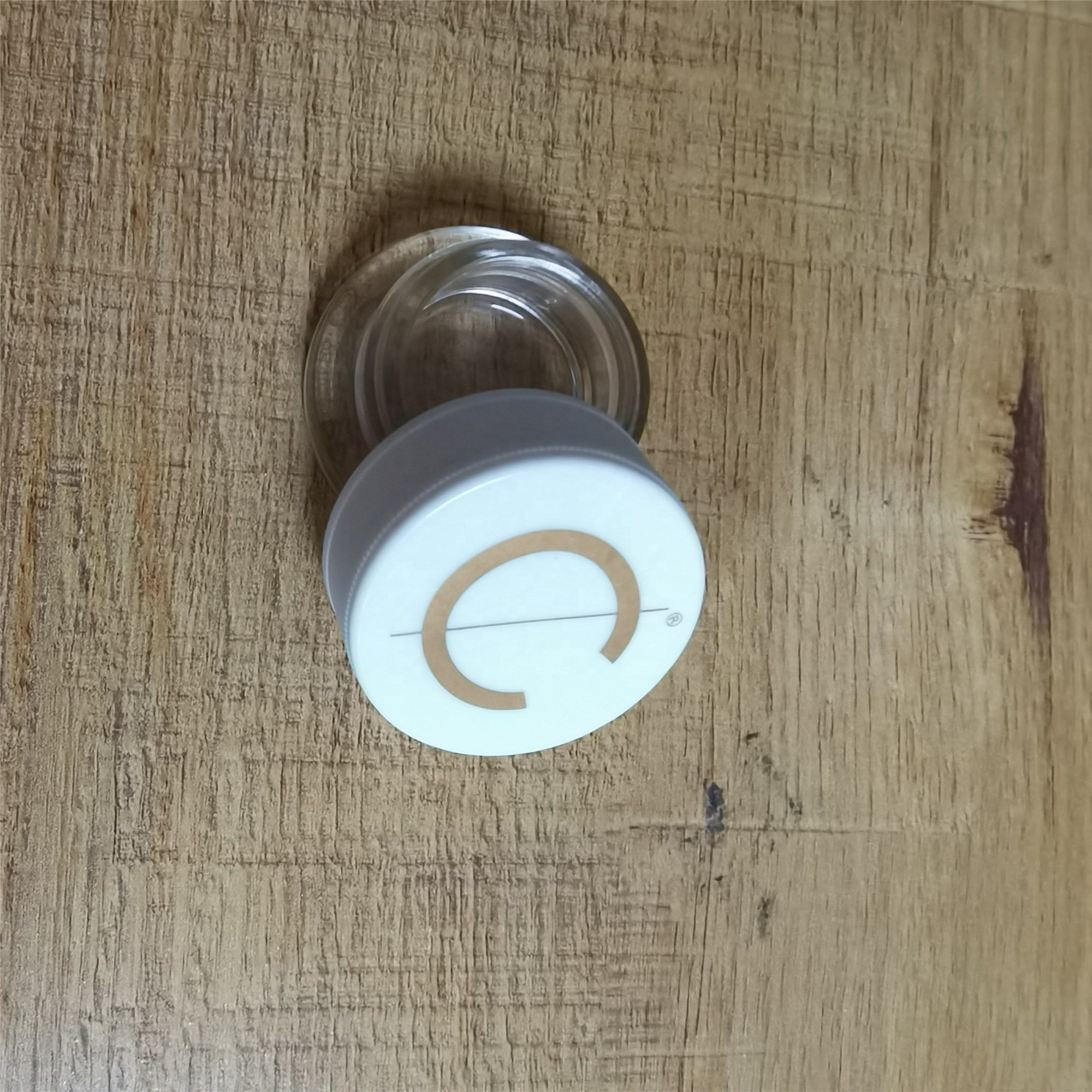 9ml Child Proof Concentrate Glass Jar Clear Jar White LIds Gold Foil Printing On Lid