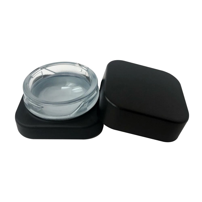 9ml Square Black Premium Glass Jar Concentrate Container with Cr Lid
